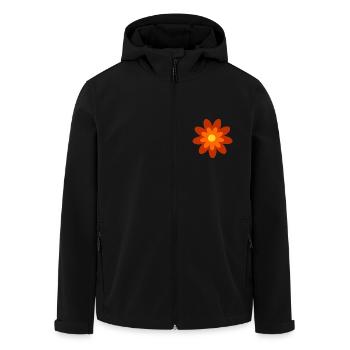 70s Flower Pattern - Men’s Recycled Softshell Jacket by Stanley/Stella - black - Front - AI Model Male 185 light (185cm)