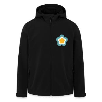 70er Jahre Blume Muster Retro Hippie Flowers Power - Recycelte Männer Softshell-Jacke von Stanley/Stella - Schwarz - Vorne - AI Model Male 185 light (185cm)