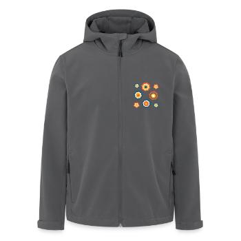 70er Jahre Blume Muster Retro Hippie Flowers Power - Recycelte Männer Softshell-Jacke von Stanley/Stella - Schwarz - Vorne - AI Model Male 185 light (185cm)