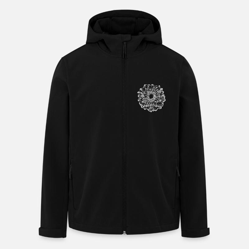 Fleur, Blanc, Fleur Blanche - Veste softshell homme en polyester recyclé Stanley/Stella - noir
