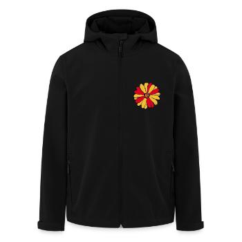 70er Jahre Blume Muster Retro Hippie Flowers Power - Recycelte Männer Softshell-Jacke von Stanley/Stella - Schwarz - Vorne - AI Model Male 185 light (185cm)