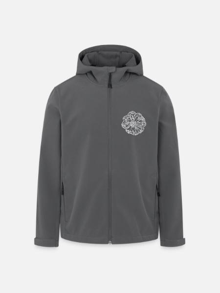 Flower, White, White Flower - Men’s Recycled Softshell Jacket by Stanley/Stella - black