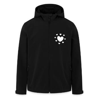 Coeur Blanc Cadeau Blanc Saint Valentin - Veste softshell homme en polyester recyclé Stanley/Stella - noir - Devant - AI Model Male 185 light (185cm)