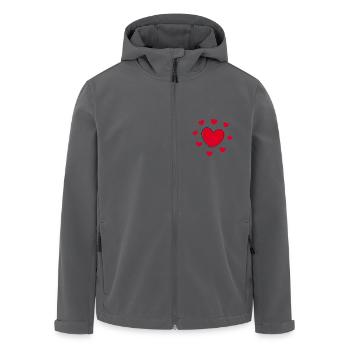 rotes Herz rot Herzen rot Herz Geschenk Muttertag - Recycelte Männer Softshell-Jacke von Stanley/Stella - Schwarz - Vorne - AI Model Male 185 light (185cm)