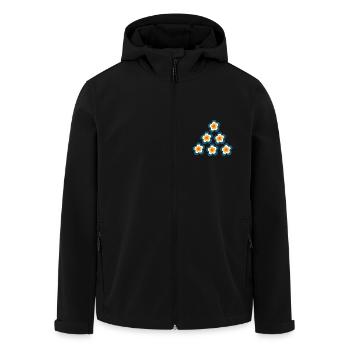 70er Jahre Blume Muster Retro Hippie Flowers Power - Recycelte Männer Softshell-Jacke von Stanley/Stella - Schwarz - Vorne - AI Model Male 185 light (185cm)
