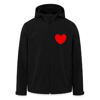 Valentines Red Heart, Valentine's Day - Men’s Recycled Softshell Jacket by Stanley/Stella - black - Front - AI Model Male 185 light (185cm)