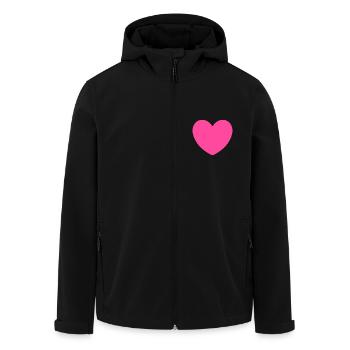 Valentinstag Rosa Herz, Valentinstag - Recycelte Männer Softshell-Jacke von Stanley/Stella - Schwarz - Vorne - AI Model Male 185 light (185cm)
