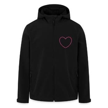Rosa Herz, Valentinstag Geschenk - Recycelte Männer Softshell-Jacke von Stanley/Stella - Schwarz - Vorne - AI Model Male 185 light (185cm)
