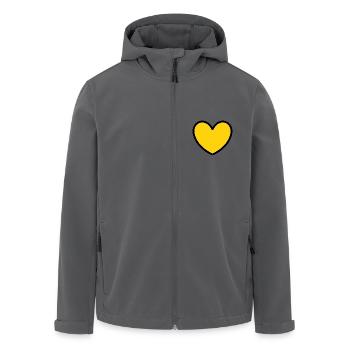 yellow heart yellow valentine's day - Men’s Recycled Softshell Jacket by Stanley/Stella - black - Front - AI Model Male 185 light (185cm)