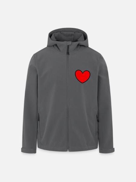 Valentinstag Rotes Herz, Valentinstag - Recycelte Männer Softshell-Jacke von Stanley/Stella - Schwarz