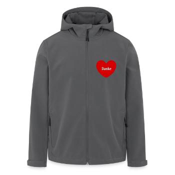 Danke Geschenk Geschenkidee - Recycelte Männer Softshell-Jacke von Stanley/Stella - Schwarz - Vorne - AI Model Male 185 light (185cm)