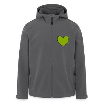 green heart green hearts couples gift - Men’s Recycled Softshell Jacket by Stanley/Stella - black - Front - AI Model Male 185 light (185cm)