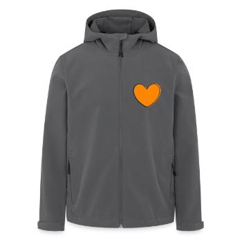 orangenes Herz orangen Geschenk Valentinstag - Recycelte Männer Softshell-Jacke von Stanley/Stella - Schwarz - Vorne - AI Model Male 185 light (185cm)