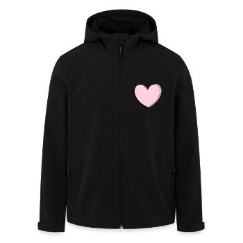 Cœur rose cadeau de la Saint-Valentin en cœur rose - Veste softshell homme en polyester recyclé Stanley/Stella - noir - Devant - AI Model Male 185 light (185cm)