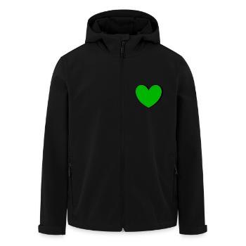 green heart green hearts couples st patrick's day - Men’s Recycled Softshell Jacket by Stanley/Stella - black - Front - AI Model Male 185 light (185cm)