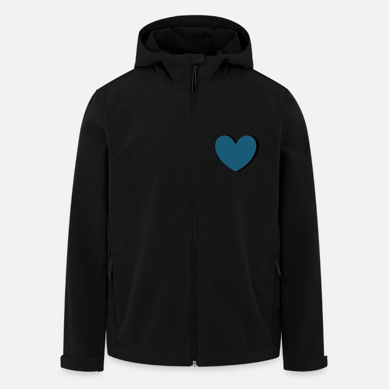 blaues Herz Valentinstag - Recycelte Männer Softshell-Jacke von Stanley/Stella - Schwarz