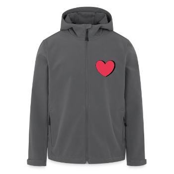Valentinstag Rotes Herz, Valentinstag - Recycelte Männer Softshell-Jacke von Stanley/Stella - Schwarz - Vorne - AI Model Male 185 light (185cm)