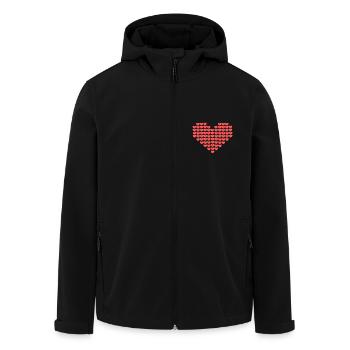 rotes Herz rot Herzen rosa Herz Geschenk Muttertag - Recycelte Männer Softshell-Jacke von Stanley/Stella - Schwarz - Vorne - AI Model Male 185 light (185cm)