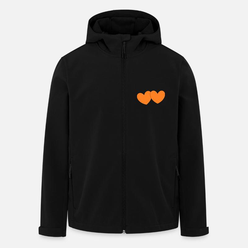 orange heart orange valentine's day - Men’s Recycled Softshell Jacket by Stanley/Stella - black