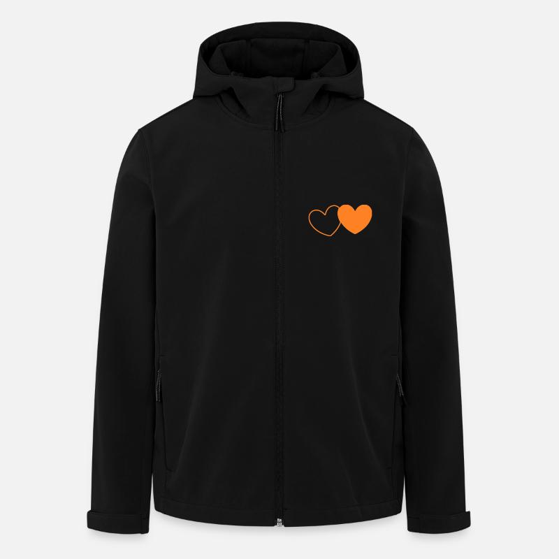 Valentine's Day Heart Orange - Men’s Recycled Softshell Jacket by Stanley/Stella - black