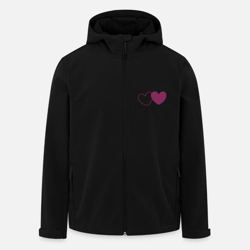 Saint Valentin Coeur Violet - Veste softshell homme en polyester recyclé Stanley/Stella - noir