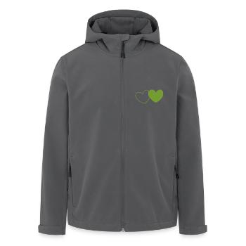 green heart green hearts couples gift - Men’s Recycled Softshell Jacket by Stanley/Stella - black - Front - AI Model Male 185 light (185cm)