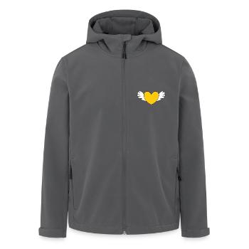 Coeur jaune Saint-Valentin - Veste softshell homme en polyester recyclé Stanley/Stella - noir - Devant - AI Model Male 185 light (185cm)