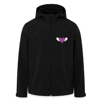Coeur violet blanc avec des ailes Saint-Valentin - Veste softshell homme en polyester recyclé Stanley/Stella - noir - Devant - AI Model Male 185 light (185cm)