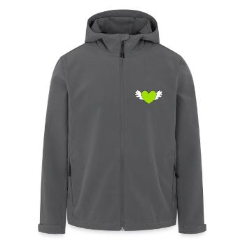 green heart green gift valentine's day - Men’s Recycled Softshell Jacket by Stanley/Stella - black - Front - AI Model Male 185 light (185cm)