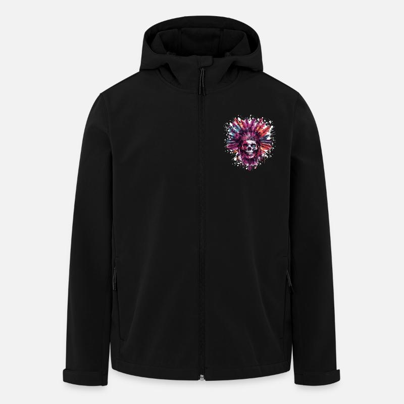 Chef de crâne indien - Veste softshell homme en polyester recyclé Stanley/Stella - noir