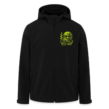 Crâne fantaisiste avec masque à gaz - Veste softshell homme en polyester recyclé Stanley/Stella - noir - Devant - AI Model Male 185 light (185cm)