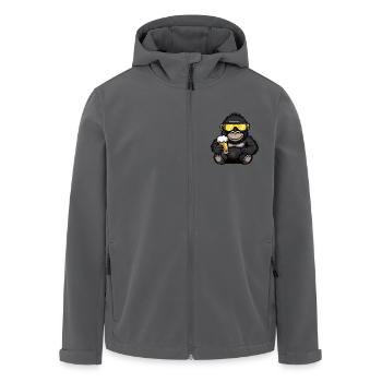 Gorilla Après Ski Beer Comic - Men’s Recycled Softshell Jacket by Stanley/Stella - black - Front - AI Model Male 185 light (185cm)