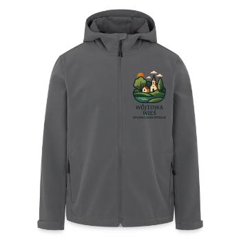 Wójtowa Wieś – Opole of Peace - Men’s Recycled Softshell Jacket by Stanley/Stella - black - Front - AI Model Male 185 light (185cm)