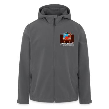 DAS LEBEN IST EIN CHAOS, ABER ES IST MEIN MEISTERWERK - Recycelte Männer Softshell-Jacke von Stanley/Stella - Schwarz - Vorne - AI Model Male 185 light (185cm)
