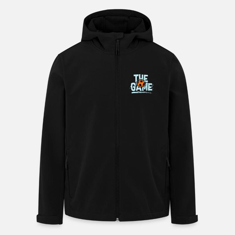 Game Beats: Fußball mit Kopfhörern - Recycelte Männer Softshell-Jacke von Stanley/Stella - Schwarz