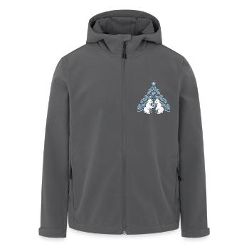 Zwei Eisbärenbabys umarmen sich in der Nähe eines Weihnachtsbaums - Recycelte Männer Softshell-Jacke von Stanley/Stella - Schwarz - Vorne - AI Model Male 185 light (185cm)