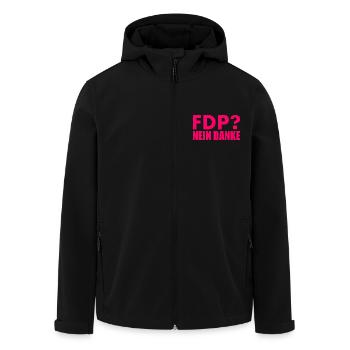 Fdp nein danke - Recycelte Männer Softshell-Jacke von Stanley/Stella - Schwarz - Vorne - AI Model Male 185 light (185cm)