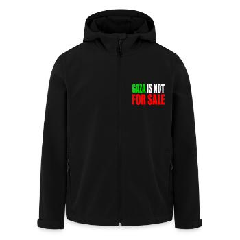 gaza is not for sale - Men’s Recycled Softshell Jacket by Stanley/Stella - black - Front - AI Model Male 185 light (185cm)