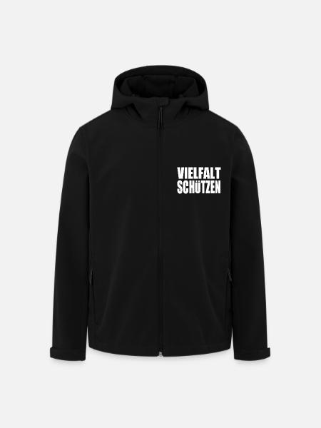 vielfalt schützen - Recycelte Männer Softshell-Jacke von Stanley/Stella - Schwarz
