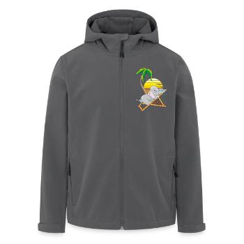 Sleeping baby elephant under the palm tree - Men’s Recycled Softshell Jacket by Stanley/Stella - black - Front - AI Model Male 185 light (185cm)