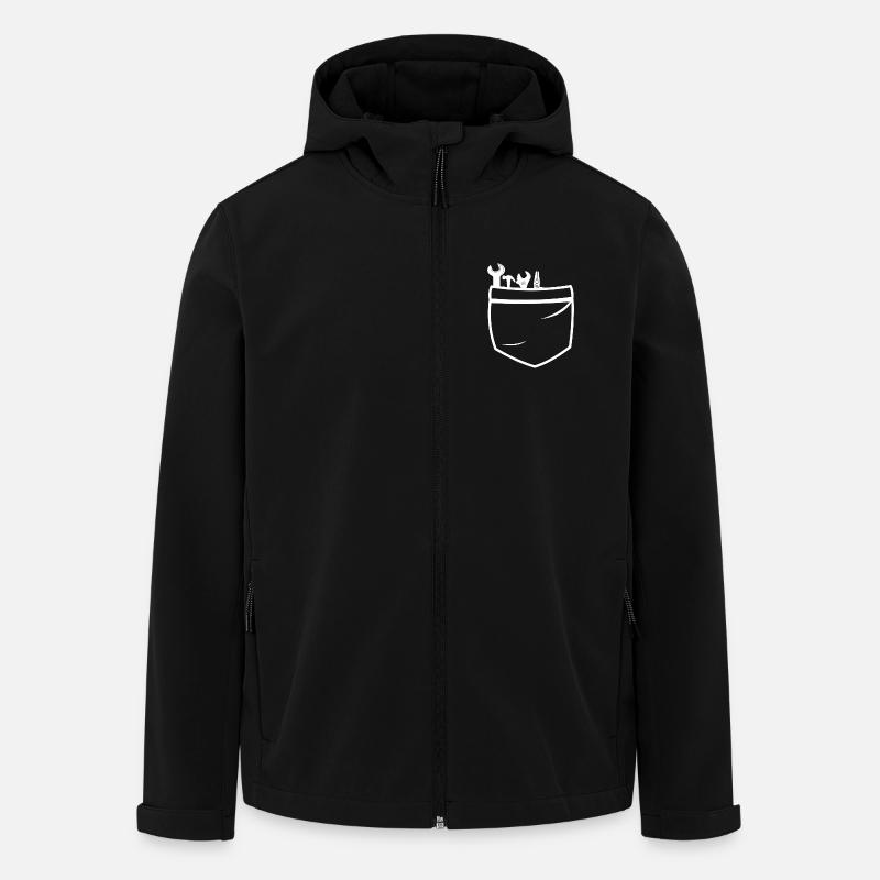 Mechanic Pockets - Recycelte Männer Softshell-Jacke von Stanley/Stella - Schwarz