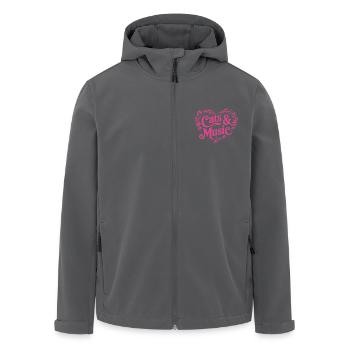Katzen und Musik Musiknoten und Notenlinien - Recycelte Männer Softshell-Jacke von Stanley/Stella - Schwarz - Vorne - AI Model Male 185 light (185cm)