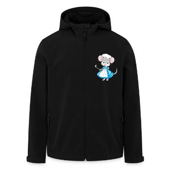 Laughing chef mouse with a ladle in her hand - Men’s Recycled Softshell Jacket by Stanley/Stella - black - Front - AI Model Male 185 light (185cm)