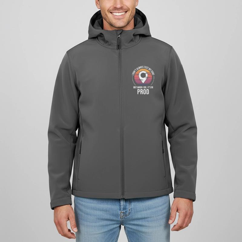 Entwickler Programmierer Programmierer Prod Testing Humor Recycelte Männer Softshell-Jacke Discoverer von Stanley/Stella