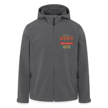 Avec Un Corps Comme Ça Qui A Besoin De Cheveux Papa Chauve - Veste softshell homme en polyester recyclé Stanley/Stella - noir - Devant - AI Model Male 185 light (185cm)