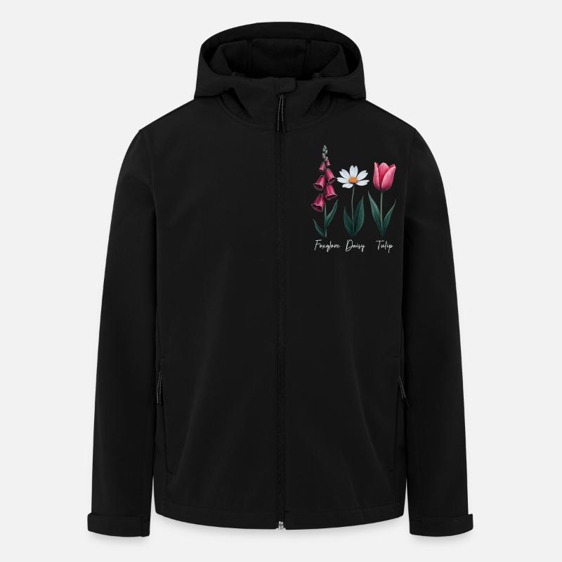 Fingerhut Gänseblümchen Tulpe Blumen - Recycelte Männer Softshell-Jacke von Stanley/Stella - Schwarz