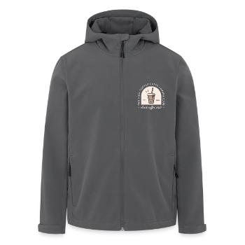 Iced coffee latte lover aesthetic black - Men’s Recycled Softshell Jacket by Stanley/Stella - anthracite - Front - AI Model Male 185 light (185cm)