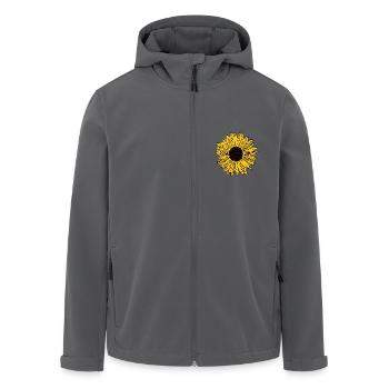 Fleur, jaune, jaune, fleur, tournesol - Veste softshell homme en polyester recyclé Stanley/Stella - noir - Devant - AI Model Male 185 light (185cm)