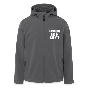 hamburg gegen rechts - Recycelte Männer Softshell-Jacke von Stanley/Stella - Anthrazit - Vorne - AI Model Male 185 light (185cm)