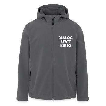 dialog statt krieg - Recycelte Männer Softshell-Jacke von Stanley/Stella - Anthrazit - Vorne - AI Model Male 185 light (185cm)